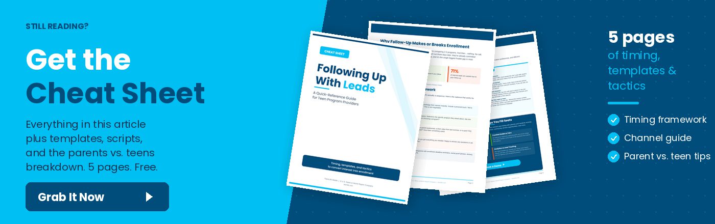 Free PDF: timing, templates, and tactics for teen program enrollment follow-up