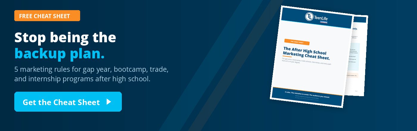 Free download: The After High School Marketing Cheat Sheet for program providers