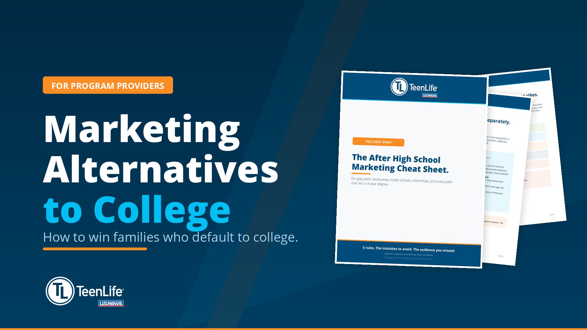 Marketing Alternatives to College guide for program providers, by TeenLife Media